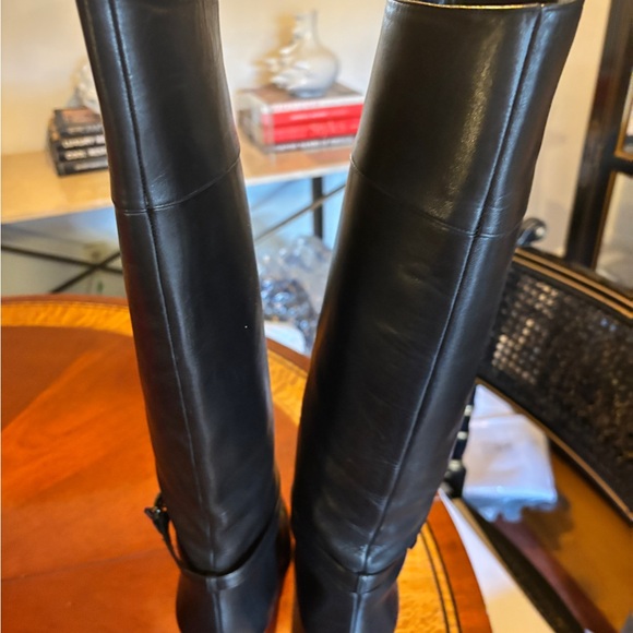 Christian Louboutin MERVILLON 85 Black Leather Heeled Boots - Picture 4 of 13